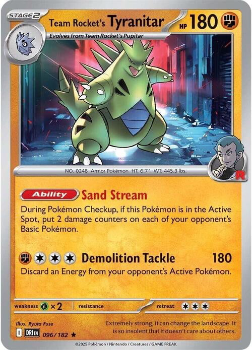 Destined Rivals Holo Team Rocket's Tyranitar #96/182